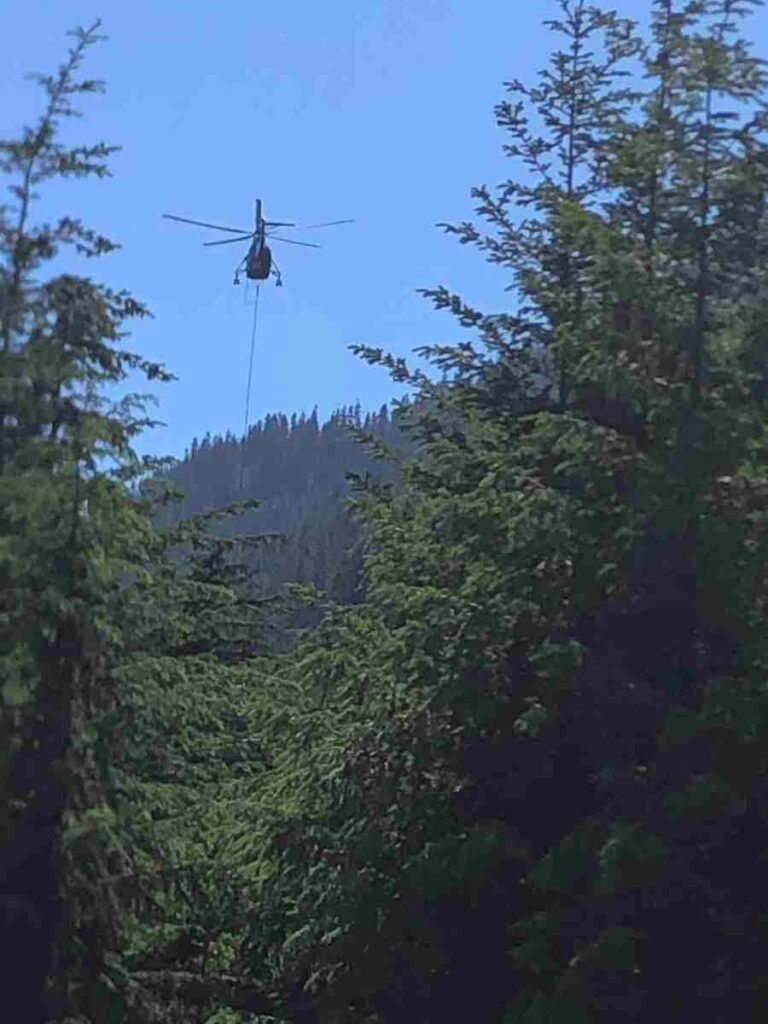 Helicopter logging on the Coquihala 