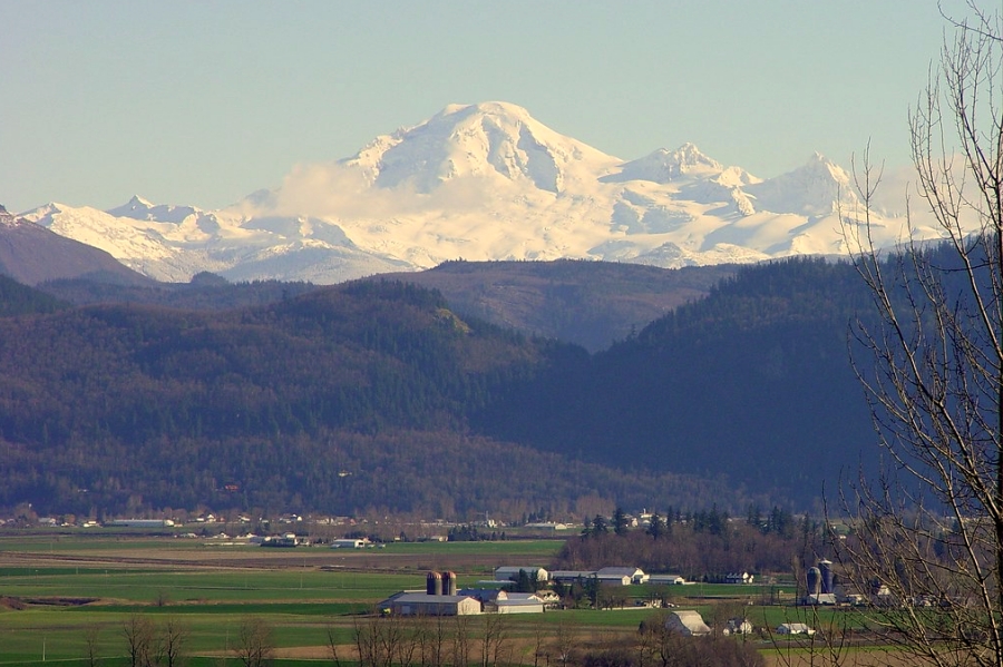 View of Mount Baker, Washington State from Abbotsford, BC