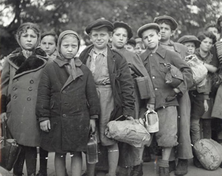  agroup of displaced/ refugee children from World War 2