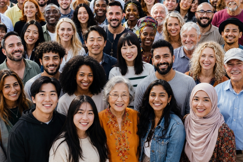 A diverse group of people rpresenting kingdom diversity