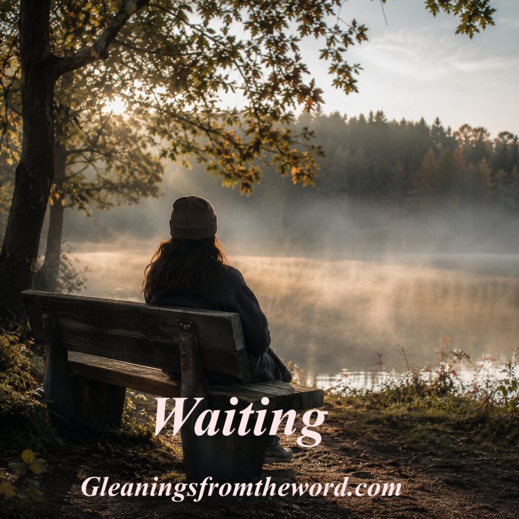 sitting on a bemch waiting on God
